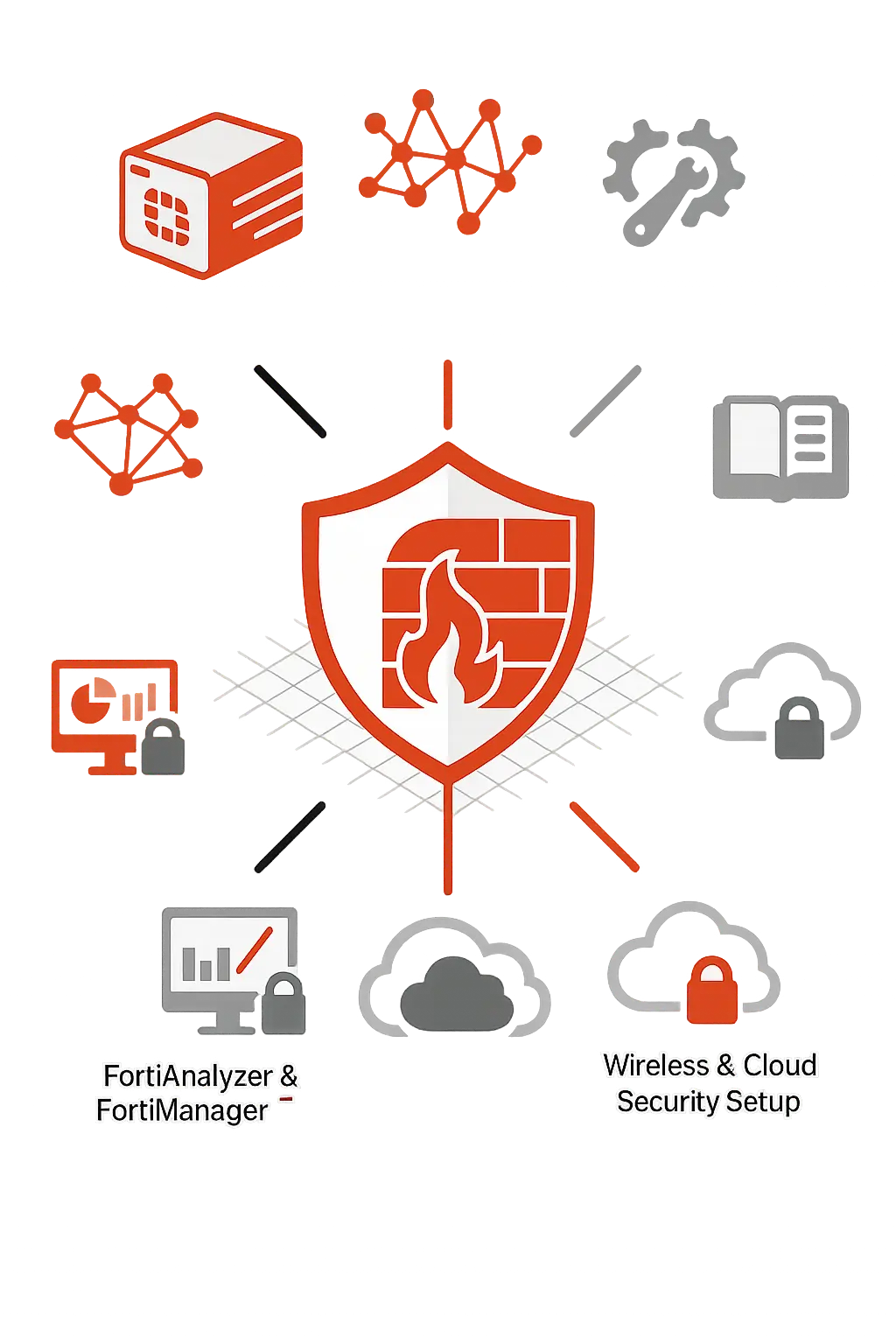 Enterprise Fortinet services — firewall setup, SD-WAN, cloud and endpoint security, zero trust access